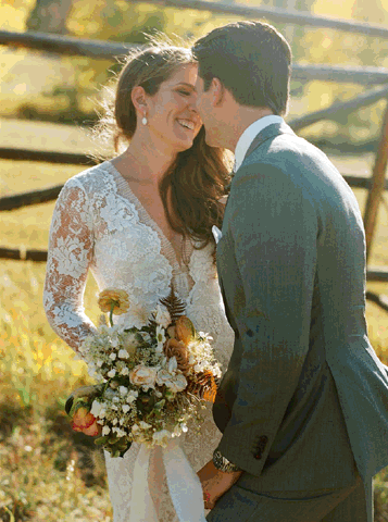 Wedding gif of a rustic, golden wedding featuring wooden tones, southwestern prints, and local floral and aspen trees to honor the location and family history of Beaver Creek Ski Resort in Colorado.